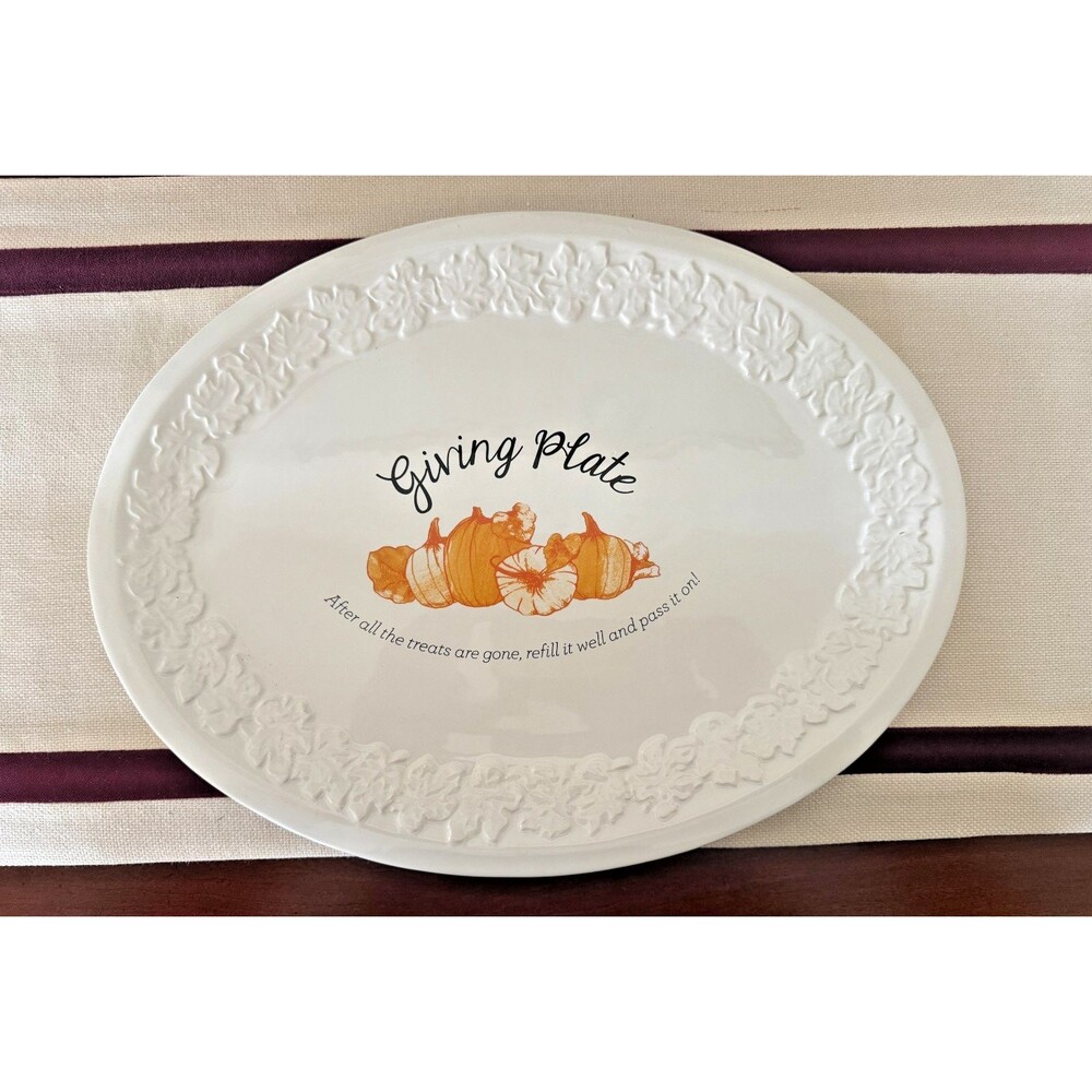 Martha Stewart Collection "Giving Plate"  Thanksgiving Turkey/Fall Platter